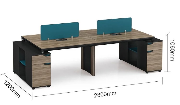 4-Person Office Screen Workstation With File Cabinet(LT-07W2812)