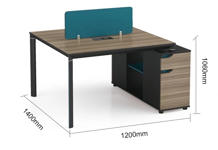 2-Person Office Screen Workstation With File Cabinet(LT-05W1412)