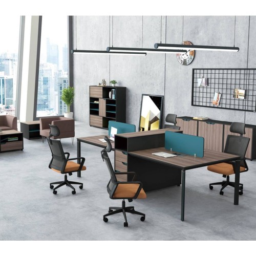 4-Person Office Screen Workstation With File Cabinet(LT-03W2712)
