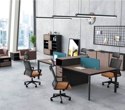 4-Person Office Screen Workstation With File Cabinet(LT-03W2712)