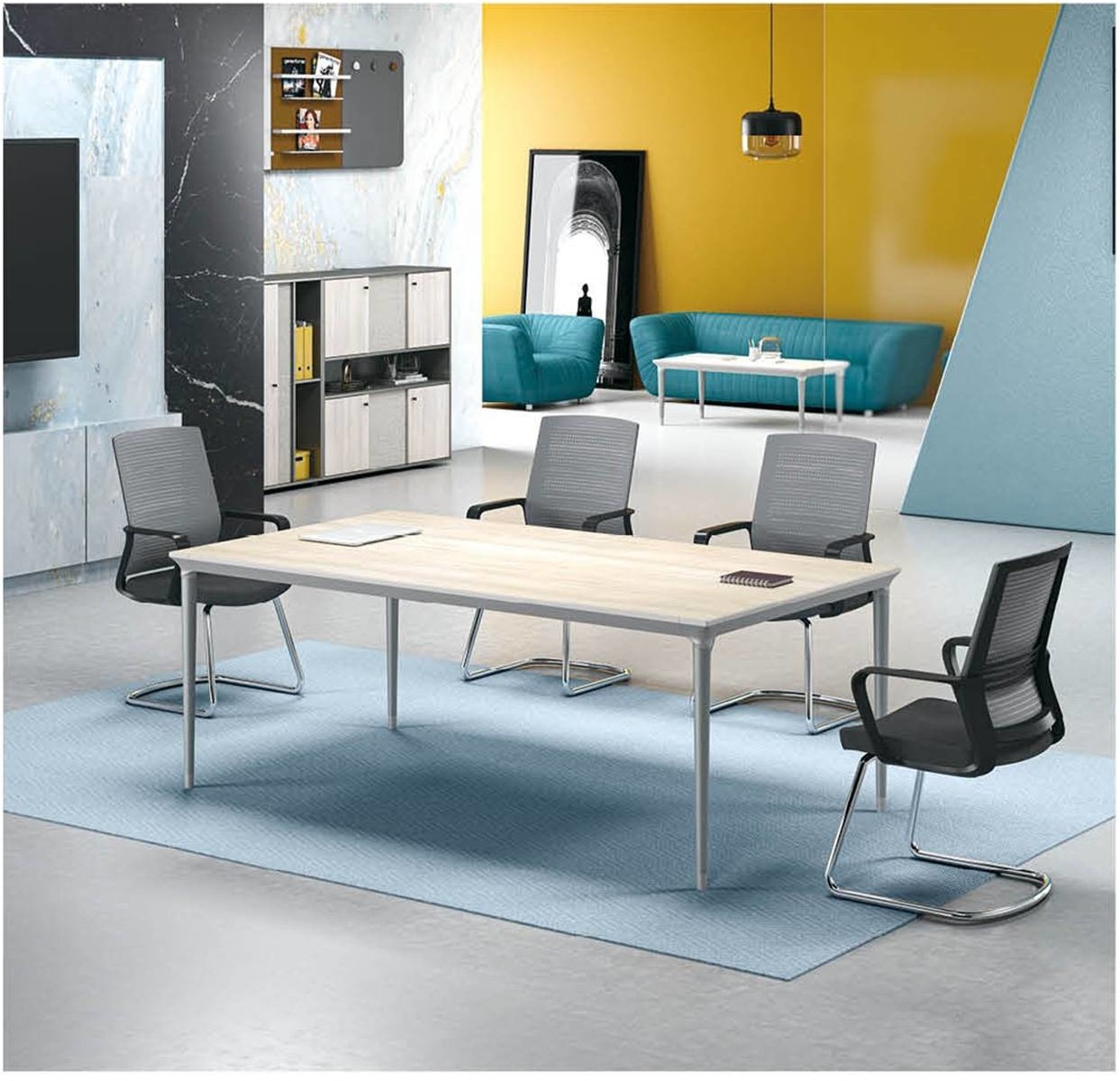 Modern Design 6 Seater Conference table,made of MFC melamine board (RS-31C2010)