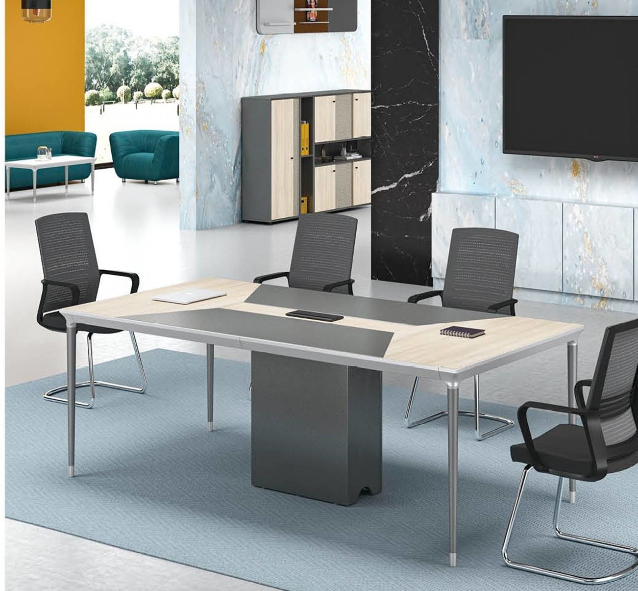 Modern Design 6 Seater Conference table,made of MFC melamine board (RS-32C2412)
