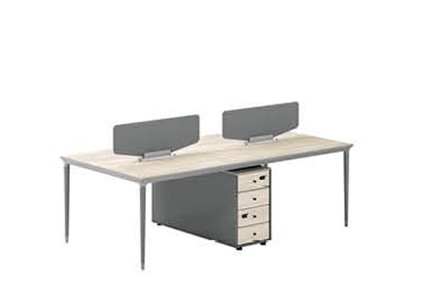 4-Person Office Screen Workstation With File Cabinet(RS-34W2412)