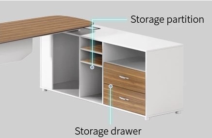 Modern Design L Shaped Executive Office Desk, Made of MDF(DS-04T2016)