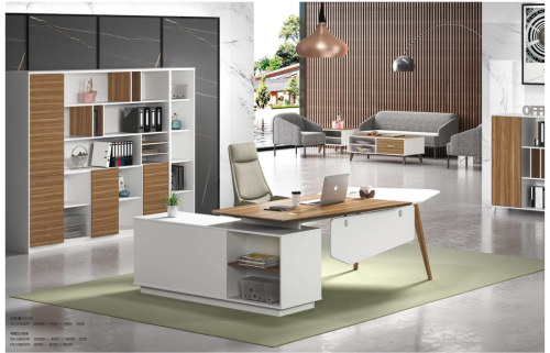 Modern Design Irregular Shaped Executive Office Desk, Made of MFC(DS-01T2409)