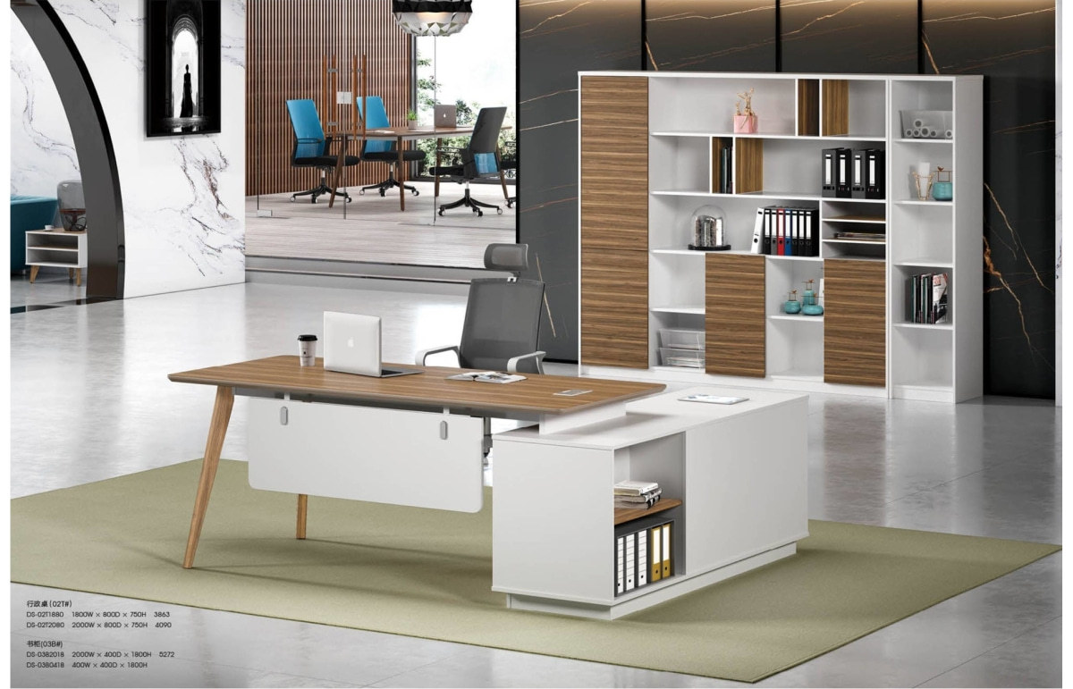 Modern Design L Shaped Executive Office Desk, Made of MDF(DS-02T1880)