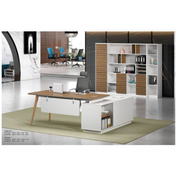 Modern Design L Shaped Executive Office Desk, Made of MFC(DS-02T1880)