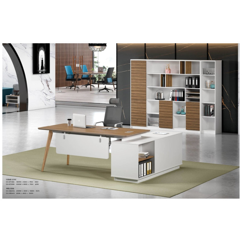 Modern Design L Shaped Executive Office Desk, Made of MFC(DS-02T1880)