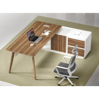 Modern Design L Shaped Executive Office Desk, Made of MFC(DS-02T1880)