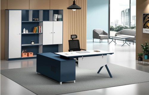 Modern Design L Shaped Executive Office Desk With Aluminum Legs (MS-51T1816)