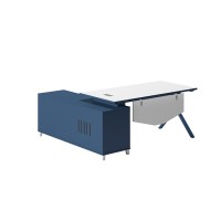 Modern Design L Shaped Executive Office Desk With Aluminum Legs (MS-51T1816)