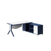 Modern Design L Shaped Executive Office Desk With Aluminum Legs (MS-51T1816)