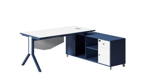 Modern Design L Shaped Executive Office Desk With Aluminum Legs (MS-51T1816)