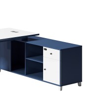 Modern Design L Shaped Executive Office Desk With Aluminum Legs (MS-51T1816)