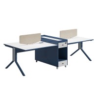 4-Person Office Screen Workstation Office Desk With File Cabinet ( MS-58W2812)