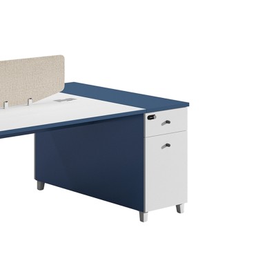 2-Person Office Screen Workstation Office Desk With File Cabinet ( MS-55W1612)