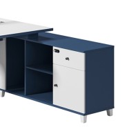L shaped 2-Person Office Screen Workstation Executive Desk With File Cabinet ( MS-54W1424)