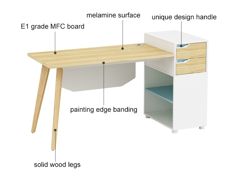 1-Person Office Screen Workstation Office Desk With File Cabinet ( YM-01W1506)