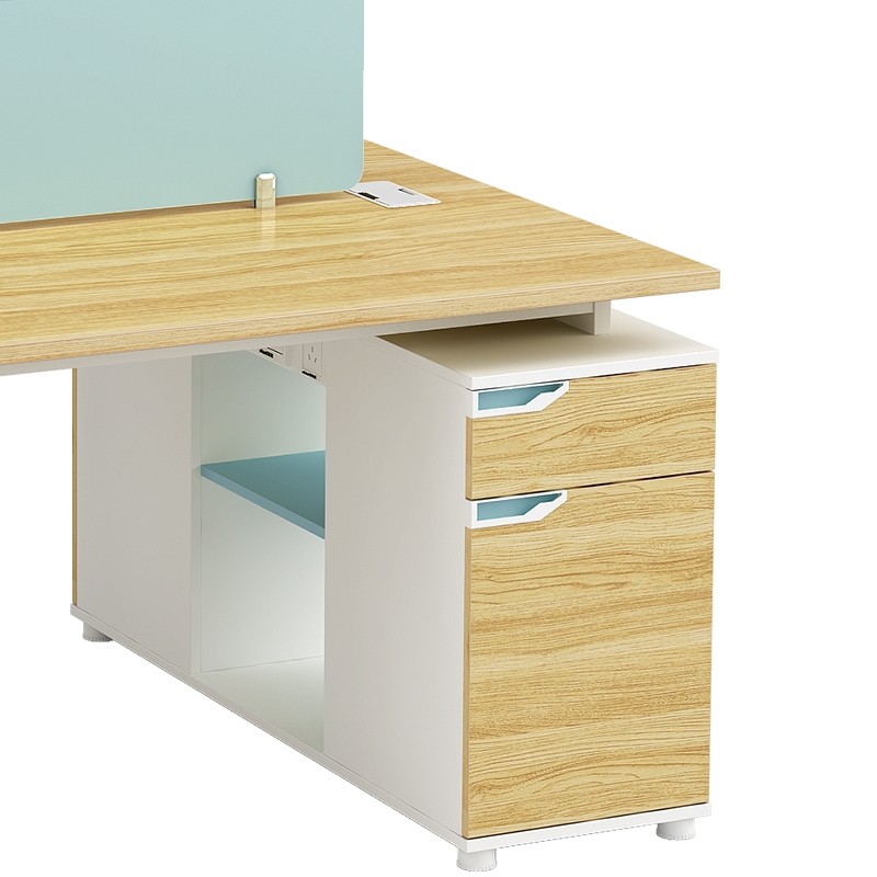 2-Person Office Screen Workstation Office Desk With File Cabinet(YM-04W1212)