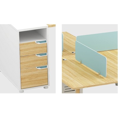4-Person Office Screen Workstation Office Desk With File Cabinet(YM-06W2828)