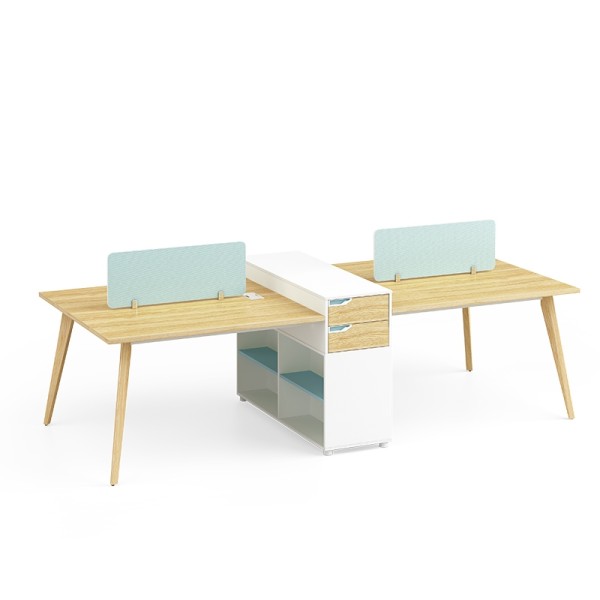 4-Person Office Screen Workstation Office Desk With File Cabinet ( YM-05W2712)
