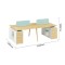 4-Person Office Blue Screen Workstation Office Desk With File Cabinet(YM-04W2412)