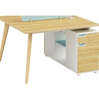 2-Person Office Screen Workstation Office Desk With File Cabinet(YM-05W1512)