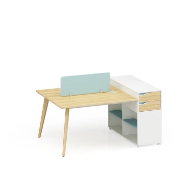 2-Person Office Screen Workstation Office Desk With File Cabinet(YM-05W1512)
