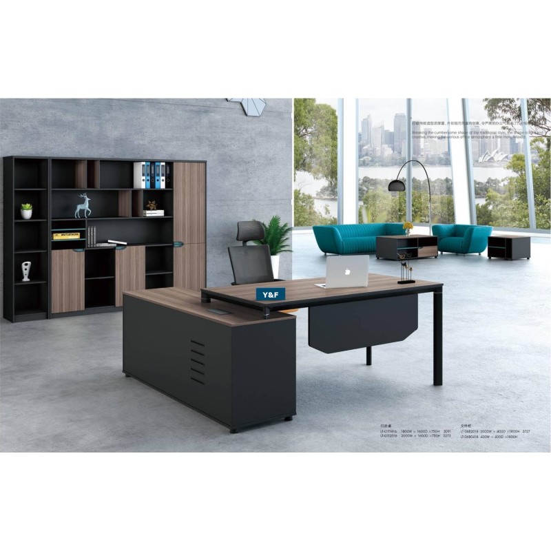 Modern Design L Shaped Executive Office Desk, Made of MFC(KT-01T1816)