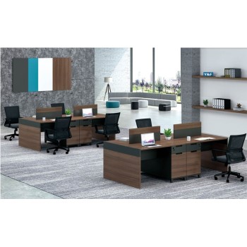 4-Person Office Screen Workstation With File Cabinet(KT-02W2412)