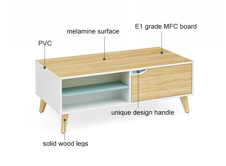 Wholesale sofa center coffee table with one drawer  (YM-01F1206)