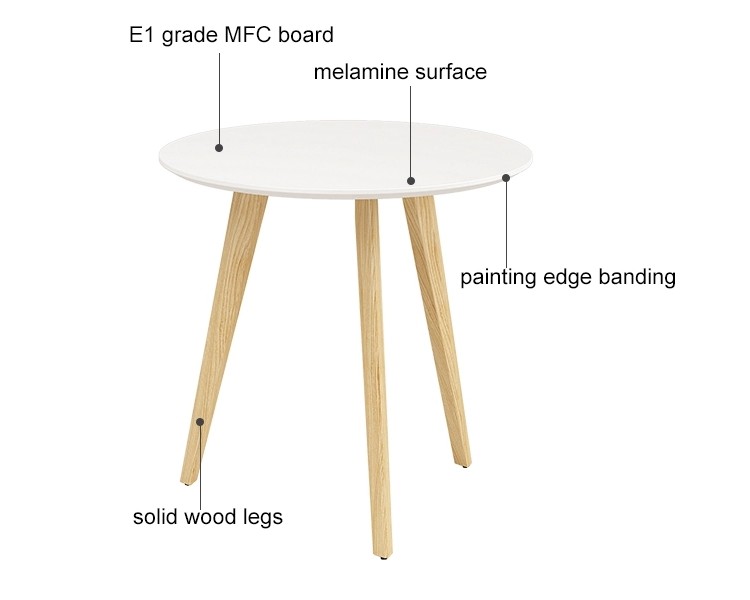 Wholesale round coffee table negotiation table with solid wood legs(YM-02Q808)