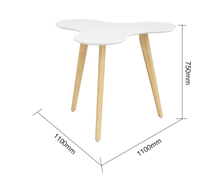 Wholesale 3 person triangular table with solid wood legs(YM-03Q111)