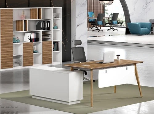 Modern Design L Shaped Executive Office Desk, Made of MFC(DS-03T1616)