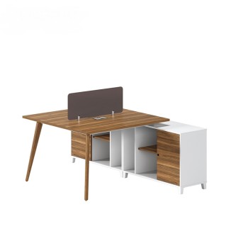 2-Person Office Screen Workstation Office Desk With File Cabinet(DS-02W1420)