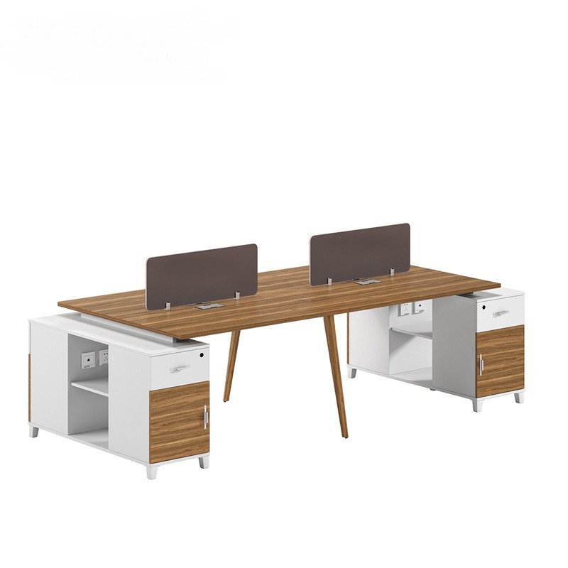 4-Person Office Screen Workstation Office Desk With File Cabinet(DS-02W2812)