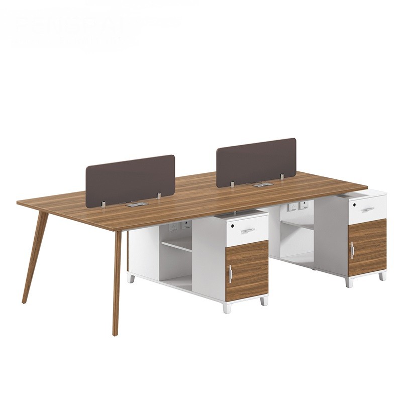 4-Person Office Screen Workstation Office Desk With File Cabinet(DS-02W2812)