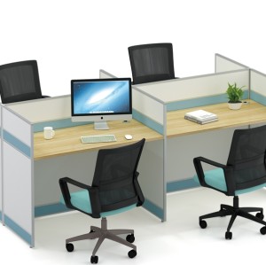 4-Person Office Screen Workstation Staff Table With File Cabinet ( KW-20C2412)