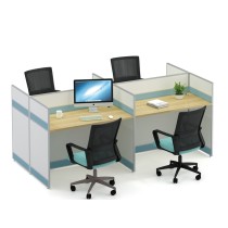 4-Person Office Screen Workstation Staff Table With File Cabinet ( KW-20C2412)