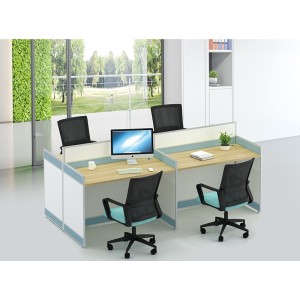 4-Person Office Screen Workstation Staff Table With File Cabinet ( KW-20C2412)