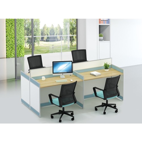 4-Person Office Screen Workstation Staff Table With File Cabinet ( KW-20C2412)