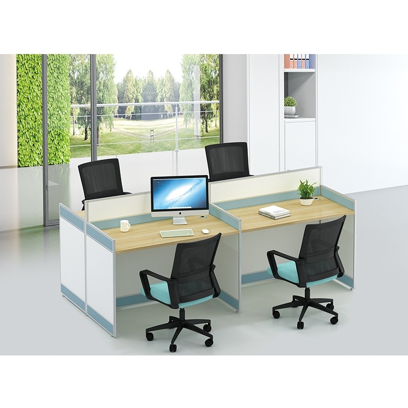 4-Person Office Screen Workstation Staff Table With File Cabinet ( KW-20C2412)