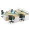 4-Person Office Screen Workstation Staff Table With File Cabinet ( KW-40BC2828)