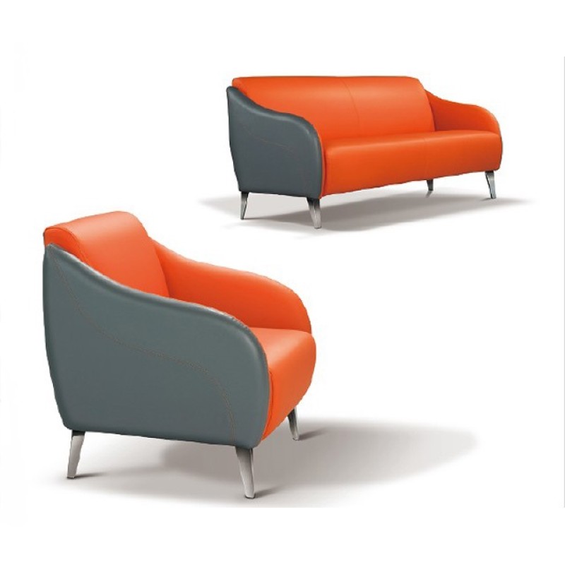 PU/leather office sofa with stainless steel feet, fashion design and comfortable sitting (SF-935)