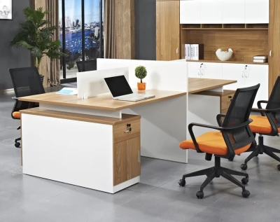 4-Person Office Screen Workstation Office Desk With File Cabinet(DY-T2412)