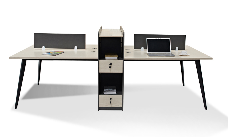 4-Person Office Screen Workstation Office Desk With File Cabinet(GY-T2754)