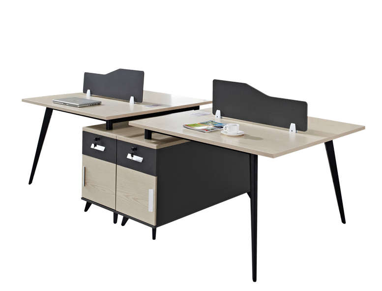 4-Person Office Screen Workstation Office Desk With File Cabinet(GY-T2754)