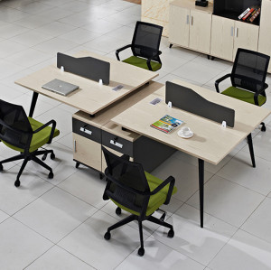 4-Person Office Screen Workstation Office Desk With File Cabinet(GY-T2724)