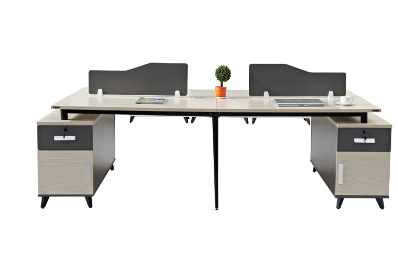 4-Person Office Screen Workstation Office Desk With File Cabinet(GY-T2722)