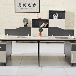 4-Person Office Screen Workstation Office Desk With File Cabinet(GY-T2722)